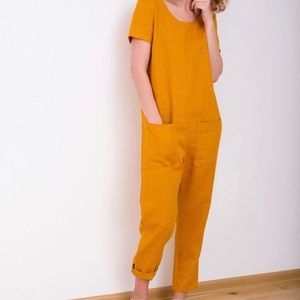 Offon handmade linen jumpsuit - black